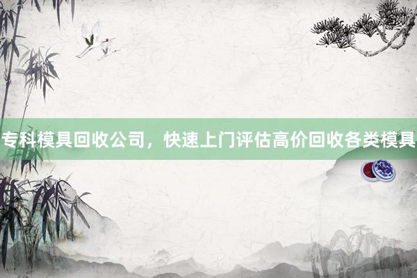 专科模具回收公司，快速上门评估高价回收各类模具