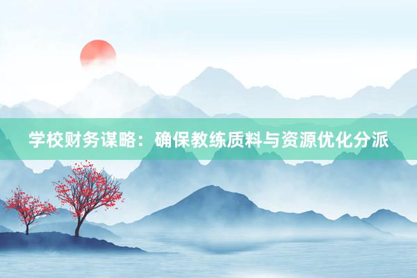 学校财务谋略：确保教练质料与资源优化分派